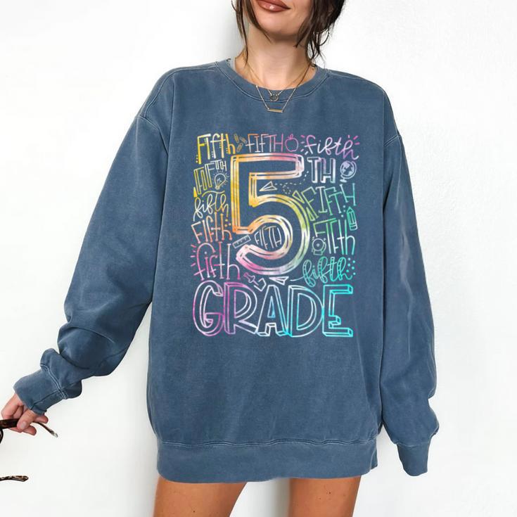 5th Grade Typography Team Fifth Grade Teacher Back To School Comfort Colors Sweatshirt