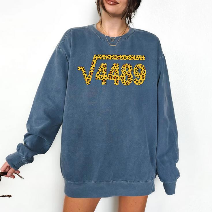 6 7 Leopard Pattern Meme Square Root 4489 Slang Math Teacher Comfort Colors Sweatshirt