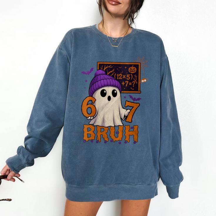 67 Teacher Halloween Ghost Six Seven Meme Math Equation Bruh Comfort Colors Sweatshirt