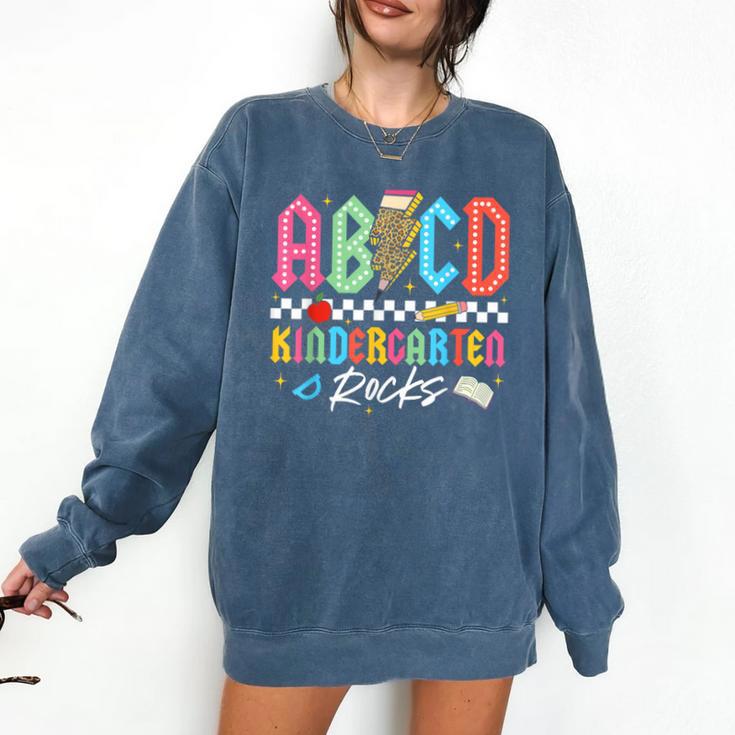 ABCD Kindergarten Rocks Pencil Lightning Teachers Rock Boys Comfort Colors Sweatshirt