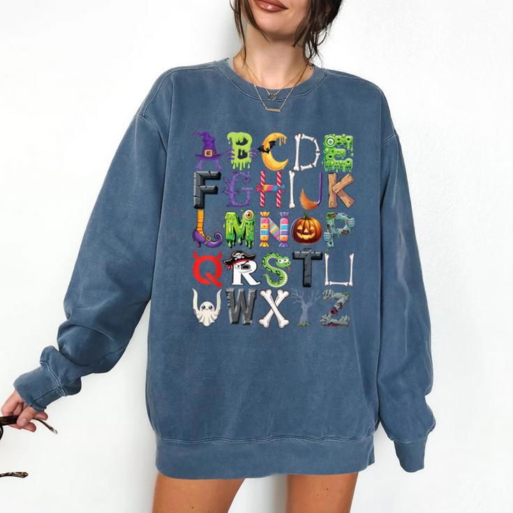 ABCs Alphabet Halloween Learning Kindergarten Teachers Comfort Colors Sweatshirt