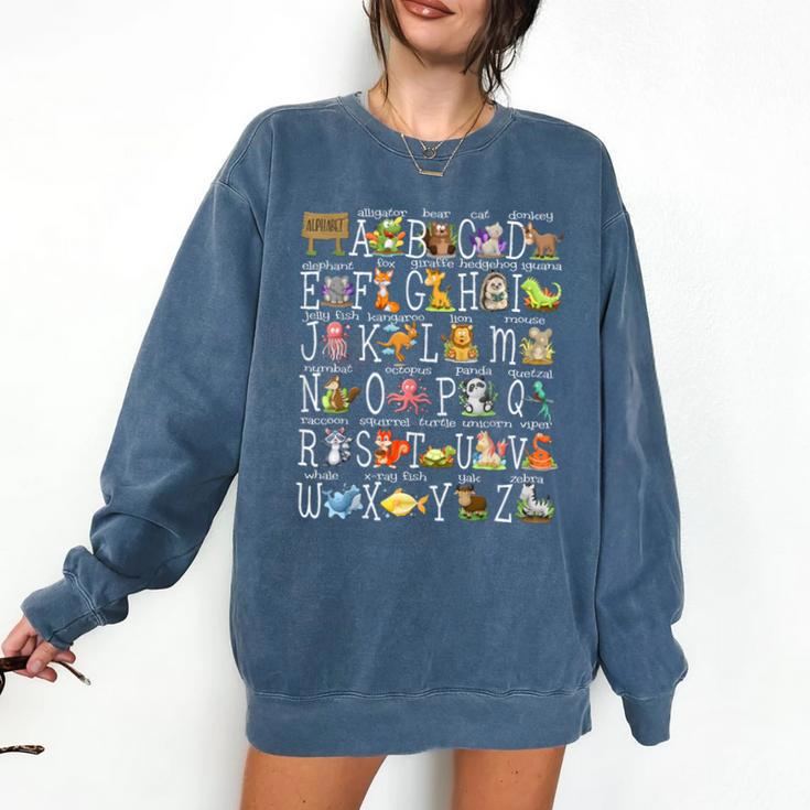 Alphabet Animals Back To School Pre-K Kindergarten Teacher Comfort Colors Sweatshirt