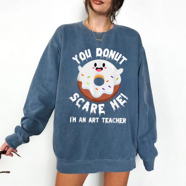 Art Teacher Halloween Donut Lover Costume Kawaii Monster Comfort Colors Sweatshirt