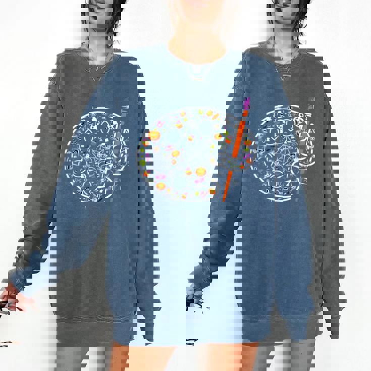 Art Teacher Pumpkin Scary Halloween Costume Men Women Comfort Colors Sweatshirt