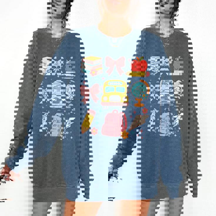 Back To School Coquette Teacher Women Girl Kindergarten PreK Comfort Colors Sweatshirt