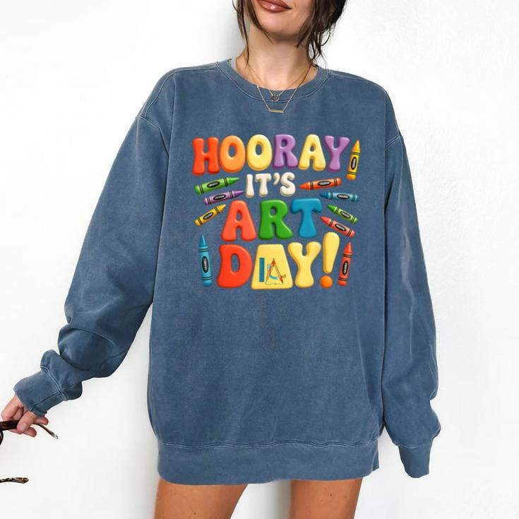 Back To School Hooray It's Art Day Art Teacher Artist Comfort Colors Sweatshirt