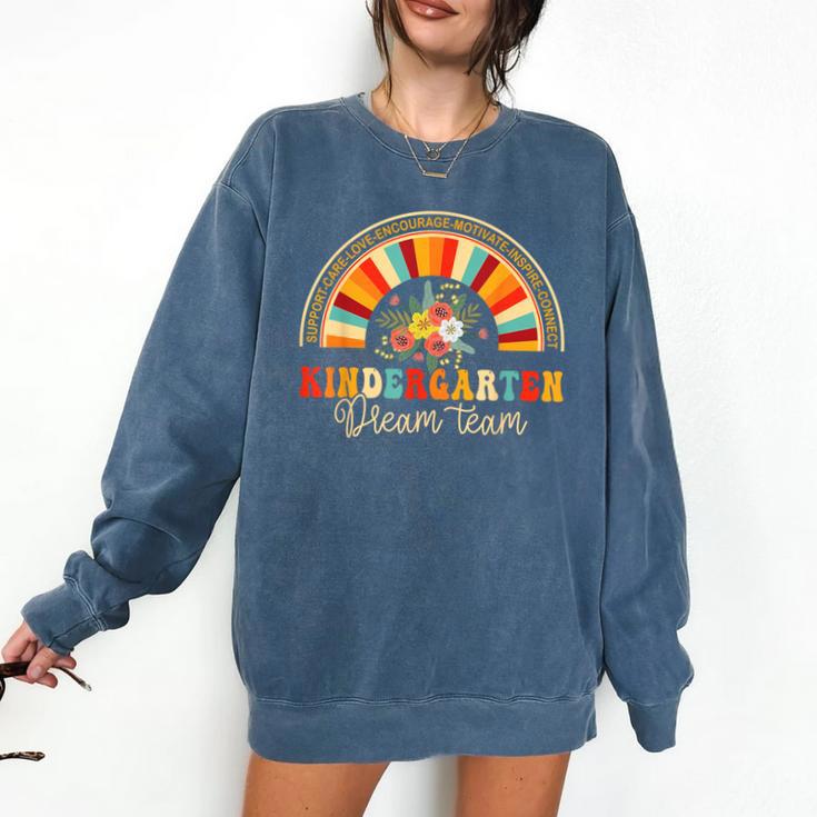 Back To School Kindergarten Dream Team Teacher Love Floral Comfort Colors Sweatshirt