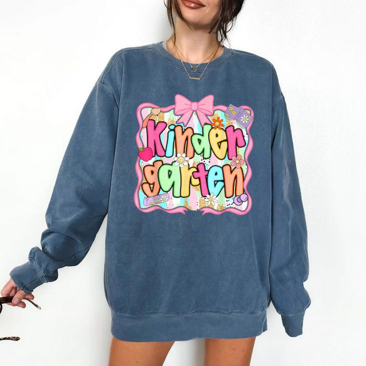 Back To School Kindergarten Preppy Teacher Girl Comfort Colors Sweatshirt