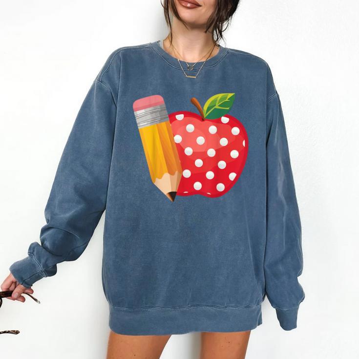 Back To School Pencil And Apple Teacher Student Comfort Colors Sweatshirt