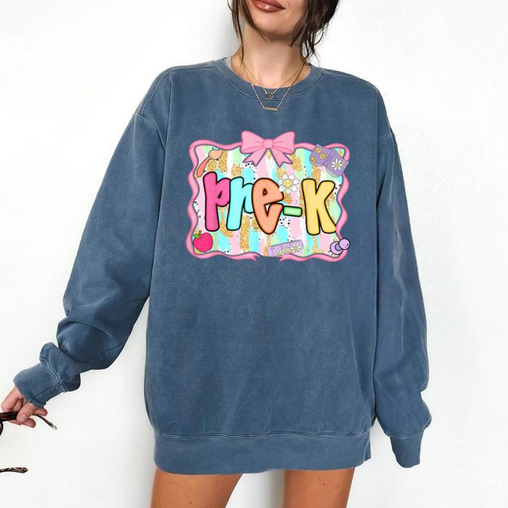 Back To School Pre-K Preppy Teacher Girl Comfort Colors Sweatshirt