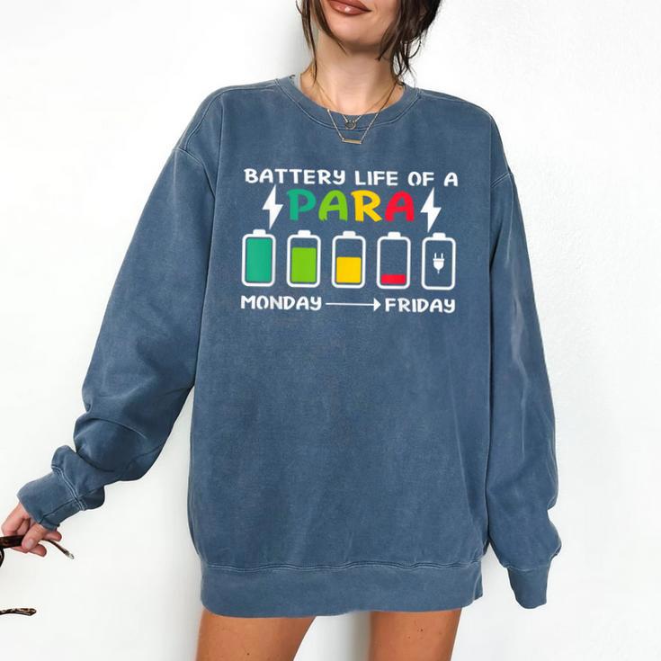 Battery Life Of a Paraprofessional Para Teacher Life Comfort Colors Sweatshirt