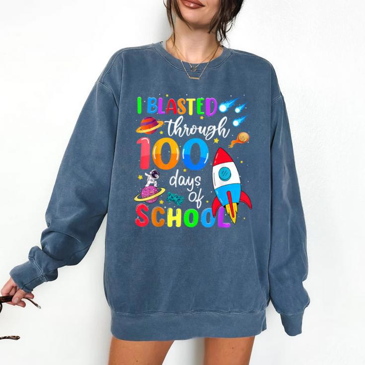 I Blasted Through 100 Days Of School 100th Day Teacher Kids Comfort Colors Sweatshirt