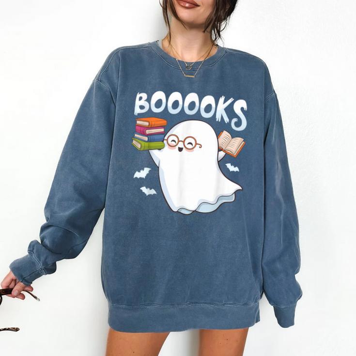 Books Halloween Librarian Teacher Reader Reading Book Lover Comfort Colors Sweatshirt