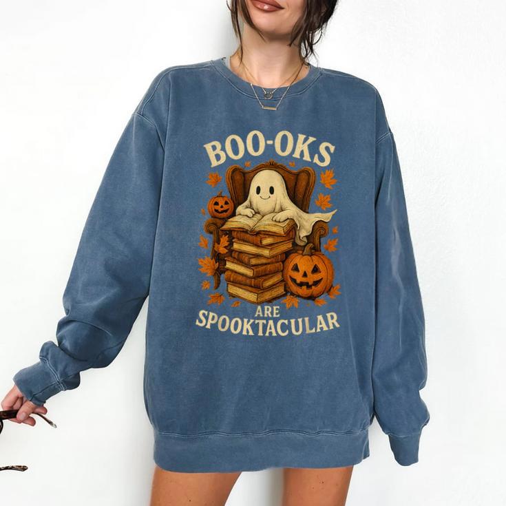 Books Are Spooktacular Ghost Book Reading Halloween Teachers Comfort Colors Sweatshirt