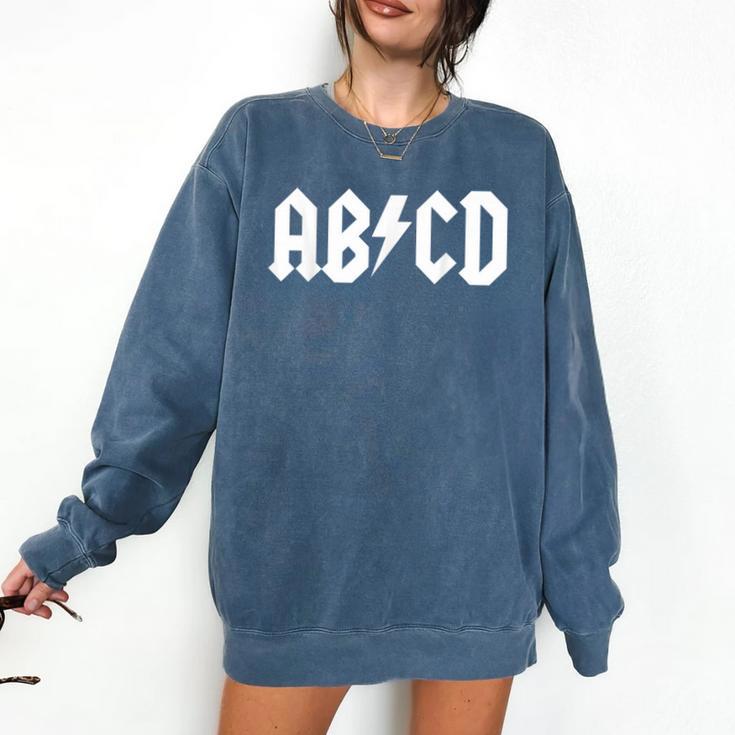 Boys Girls Teachers ABCD Rock Graphic Back To School Comfort Colors Sweatshirt