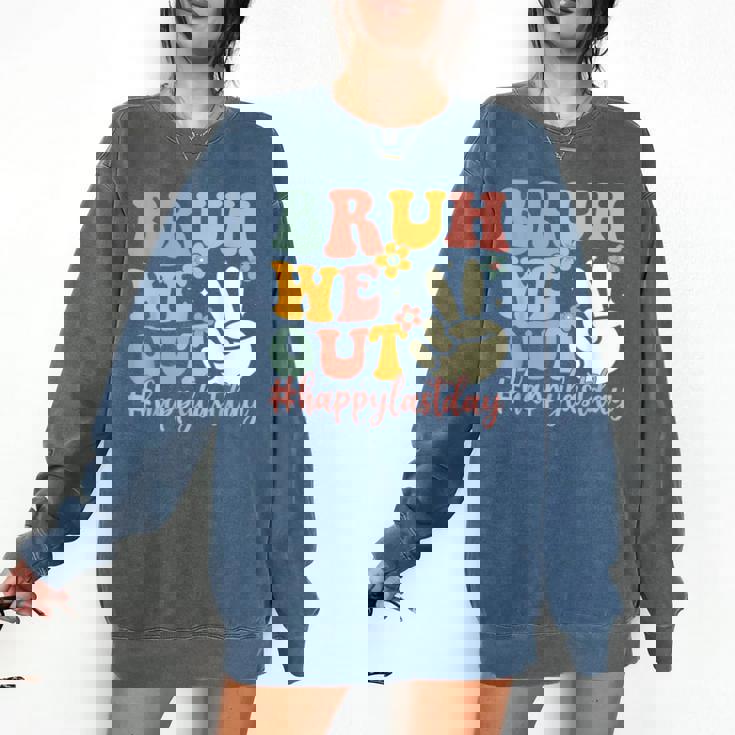 Bruh We Out Teacher Retro Last Day Of School Boys Girls Kids Comfort Colors Sweatshirt