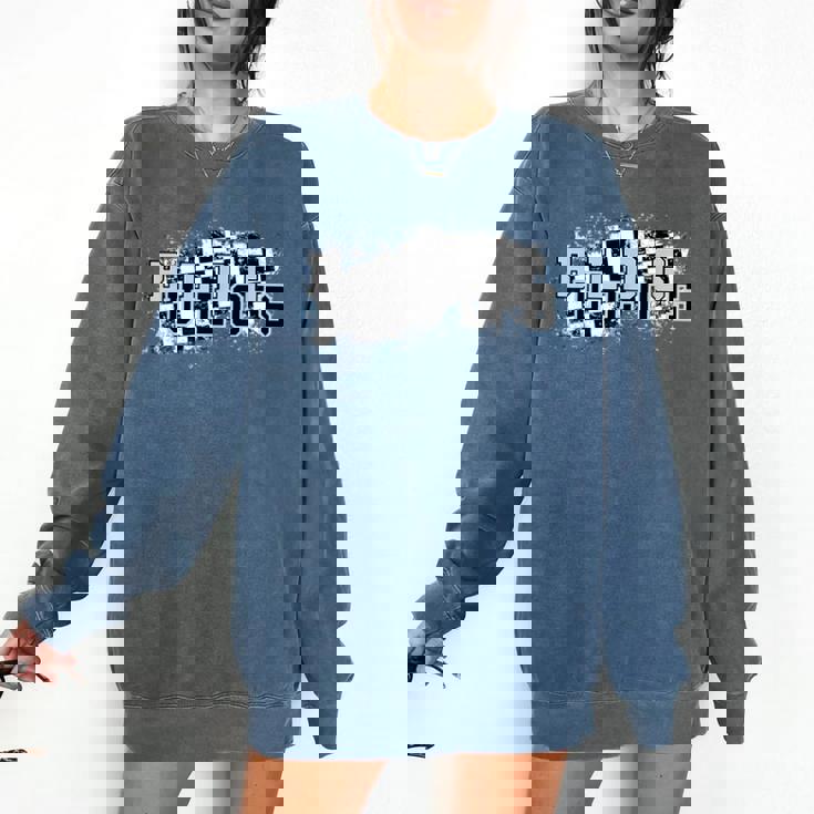 Bulldogs School Spirit Bulldog Pride Checkered Teacher Comfort Colors Sweatshirt