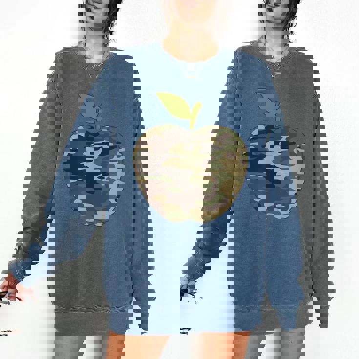 Camo Apple Camouflage Clothing School Student Camo Teacher Men Women Kids Comfort Colors Sweatshirt