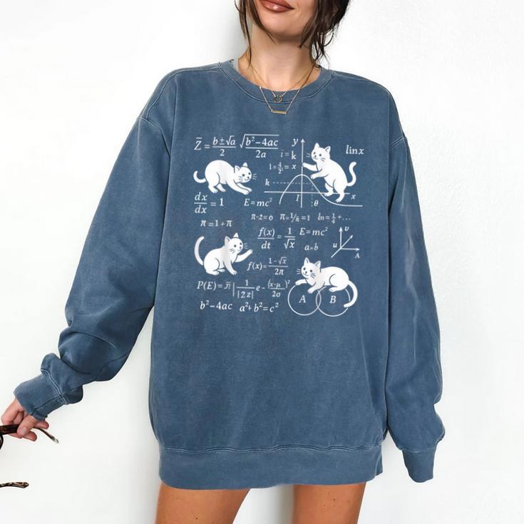 Cats And Math Lover Cat Lover Science Teacher Student Comfort Colors Sweatshirt