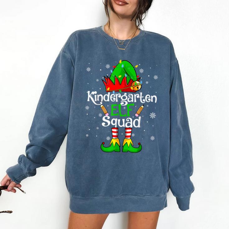 Christmas Kindergarten Elf Squad Teacher Student Comfort Colors Sweatshirt