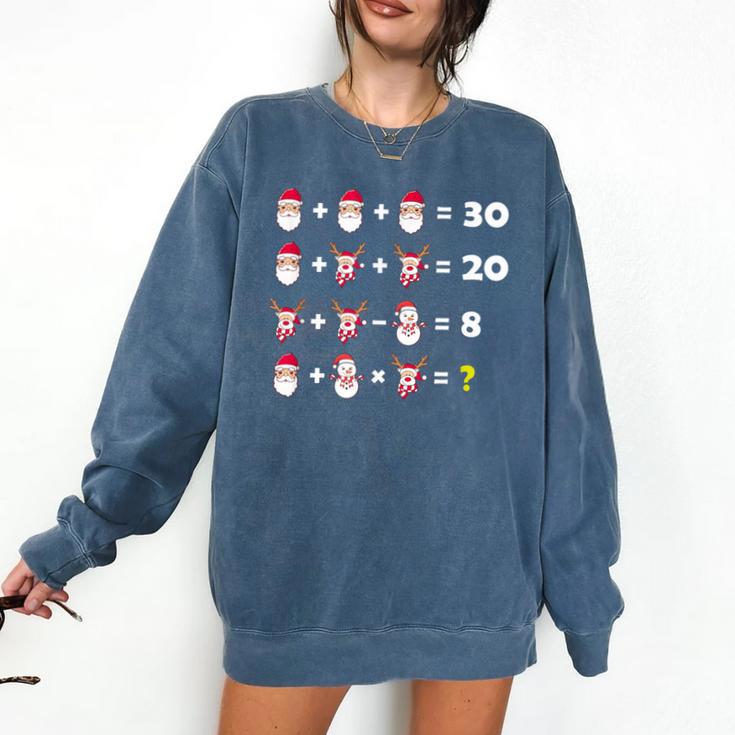 Christmas Math Quiz Teacher Equation Math Teacher Comfort Colors Sweatshirt