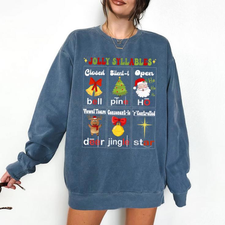 Christmas Reading Teacher Syllable Types Reading Teacher Comfort Colors Sweatshirt