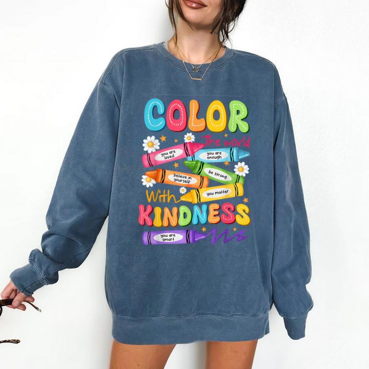 Color The World With Kindness Teachers Back To School Comfort Colors Sweatshirt
