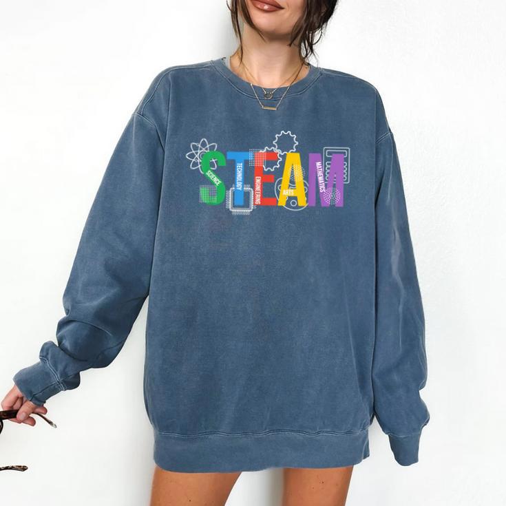Colorful Steam Letters For Steam Program Teacher And Student Comfort Colors Sweatshirt