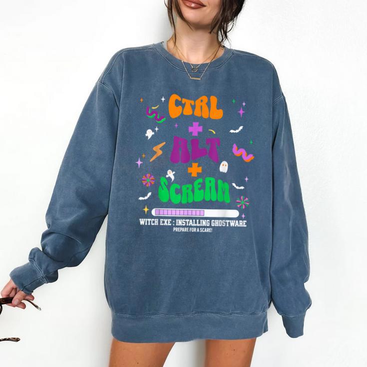 Computer Teacher Spooky Halloween Technology STEM Engineer Comfort Colors Sweatshirt