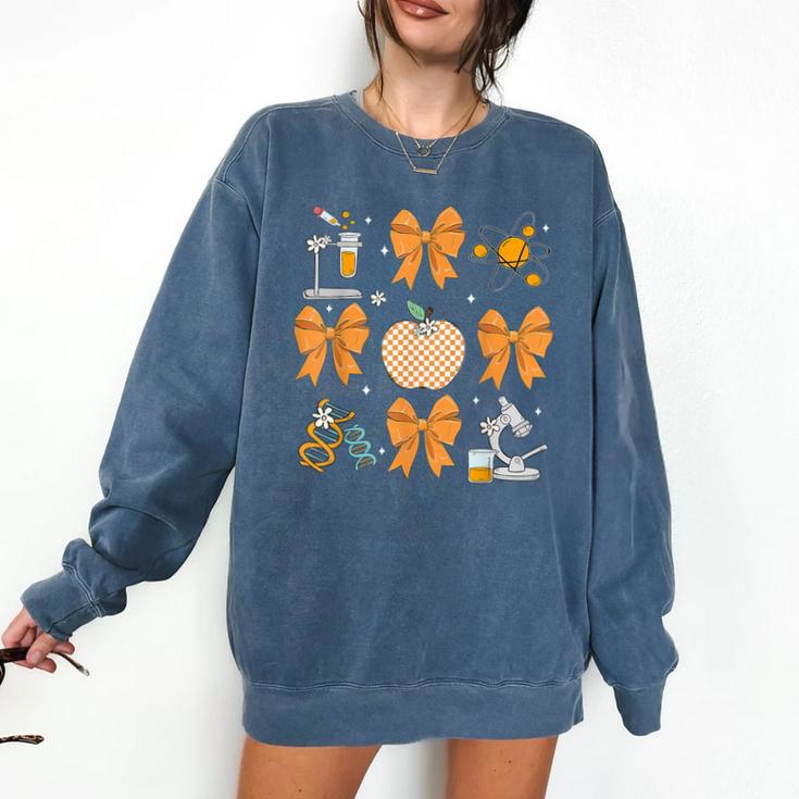 Coquette Bow Fall Science Teacher Stem Teacher Thanksgiving Comfort Colors Sweatshirt