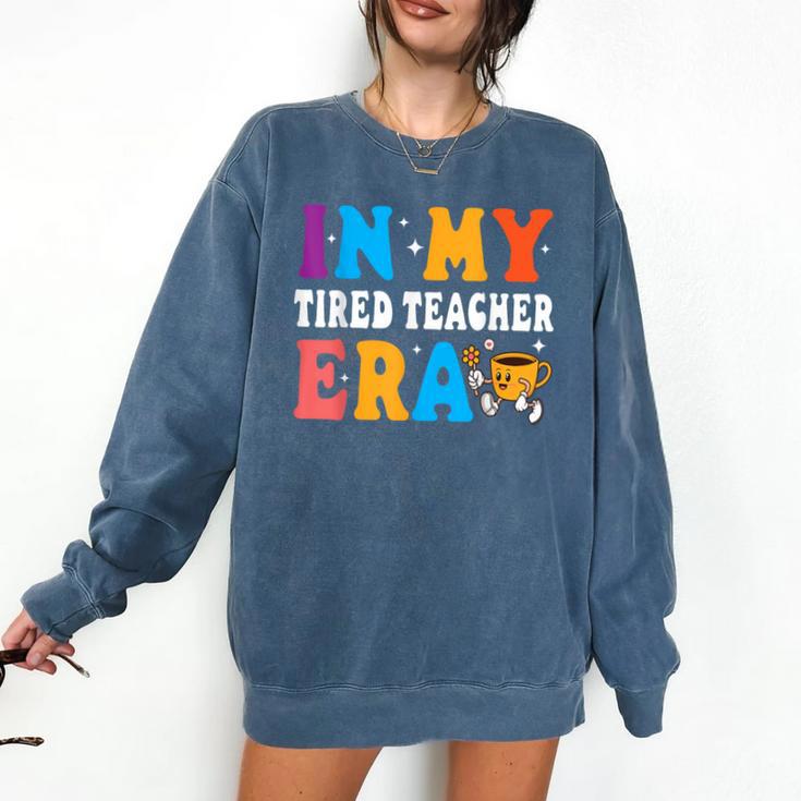Cute Coffee Glass Face Happy Day In My Tired Teacher ERA For Men Women Comfort Colors Sweatshirt