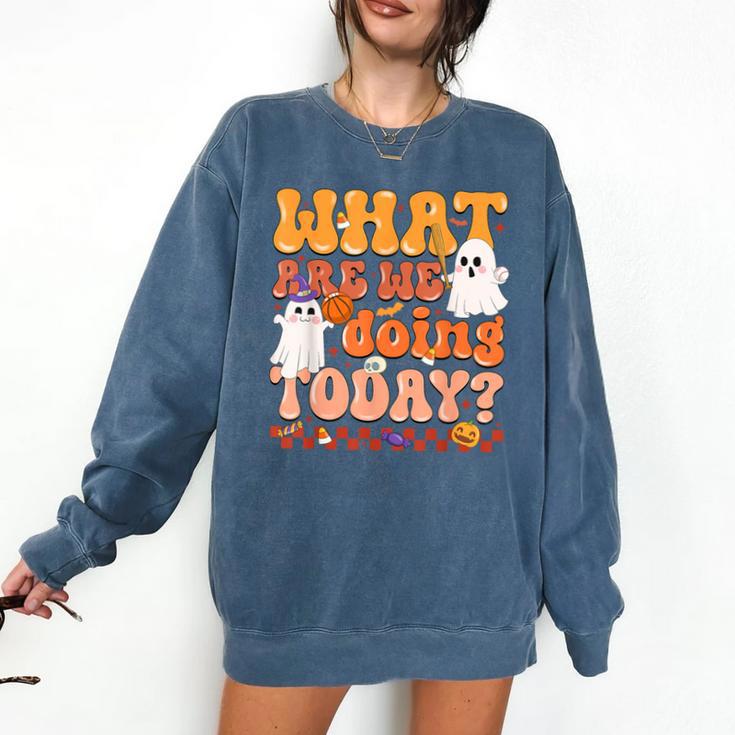 What Are We Doing Today Halloween PE Spooky Teacher Comfort Colors Sweatshirt