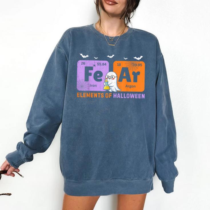 Elements Of Halloween Fear Periodically Chemistry Teacher Comfort Colors Sweatshirt