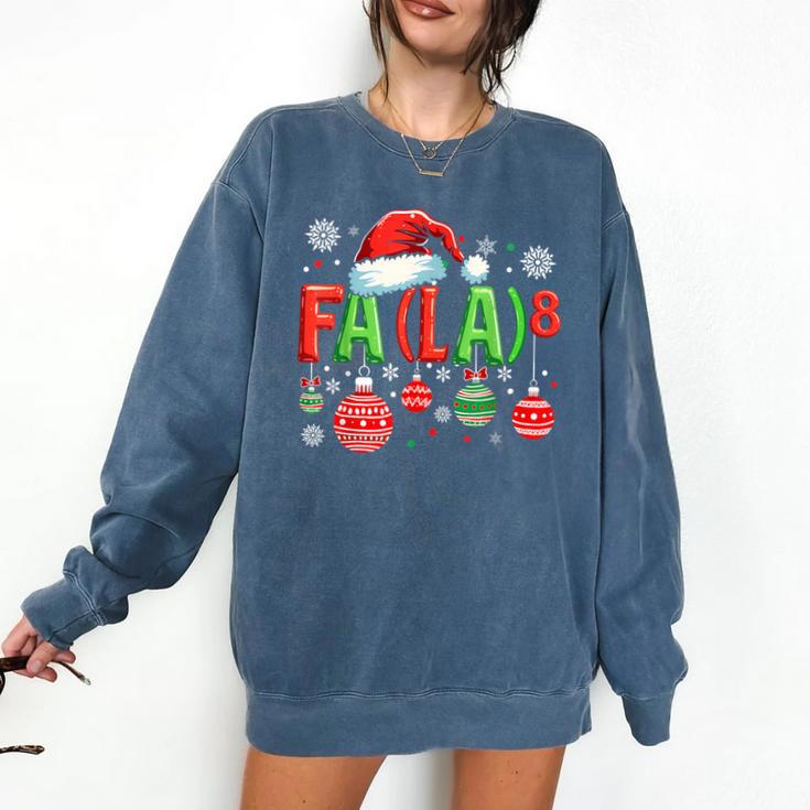 FA LA 8 Christmas Santa FA La Math Teacher Student Comfort Colors Sweatshirt