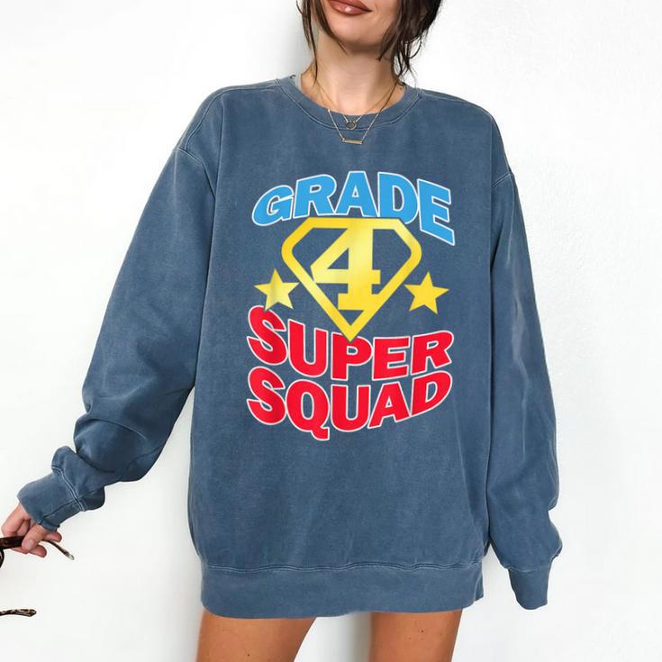 Grade 4 Super Squad Superhero Teacher Team Comfort Colors Sweatshirt