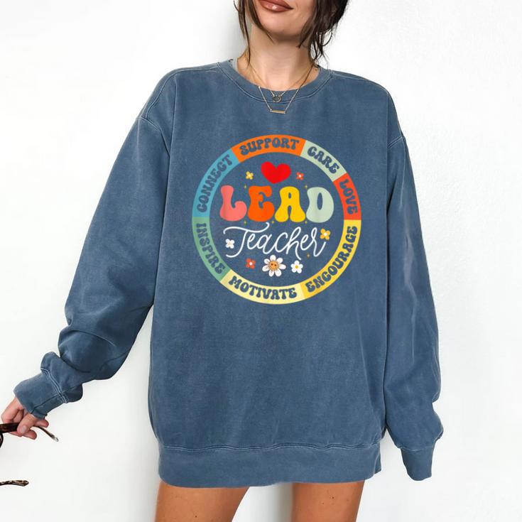 Groovy Lead Teacher Appreciation Back To School Comfort Colors Sweatshirt