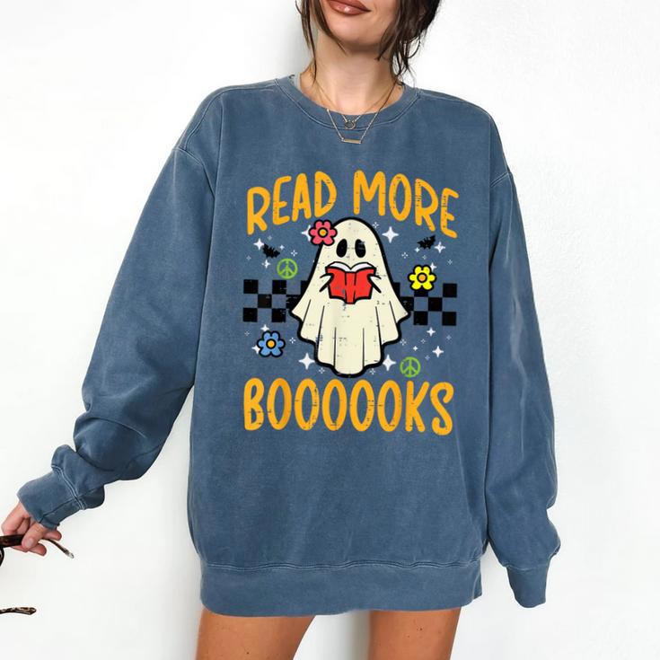 Halloween Read More Books Retro Costume Teacher Women Girls Comfort Colors Sweatshirt