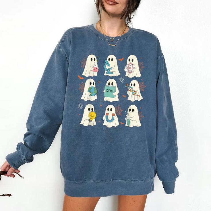 Halloween Science Teacher Student Ghost Laboratory Men Women Comfort Colors Sweatshirt