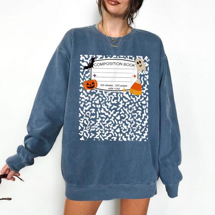 Halloween Teacher Composition Book Notebook Matching Group Comfort Colors Sweatshirt