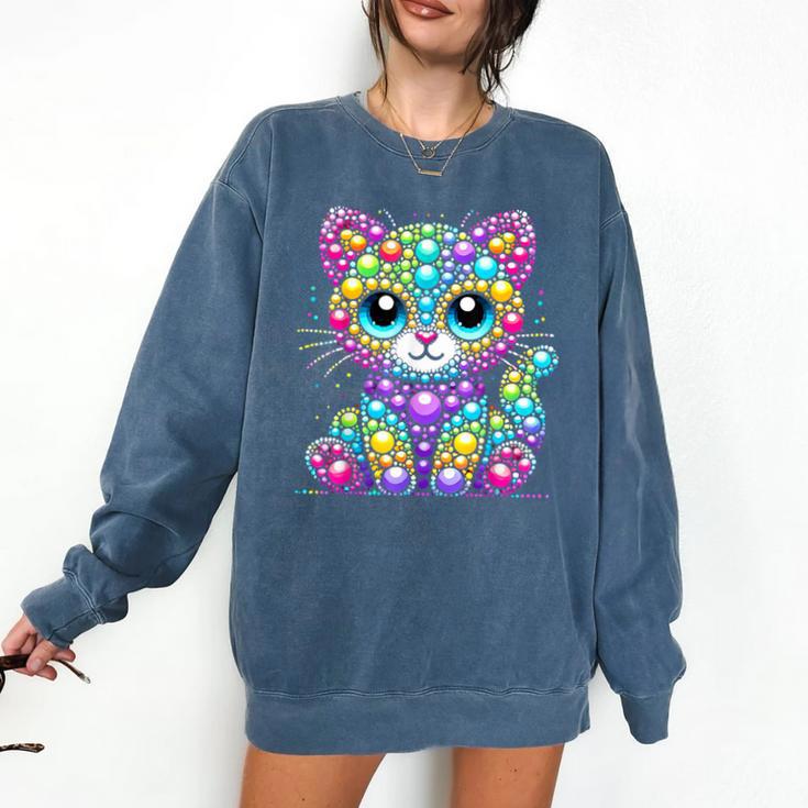 Happy Dot Day Colorful Polka Dot Cat Kitten Teachers Kids Comfort Colors Sweatshirt