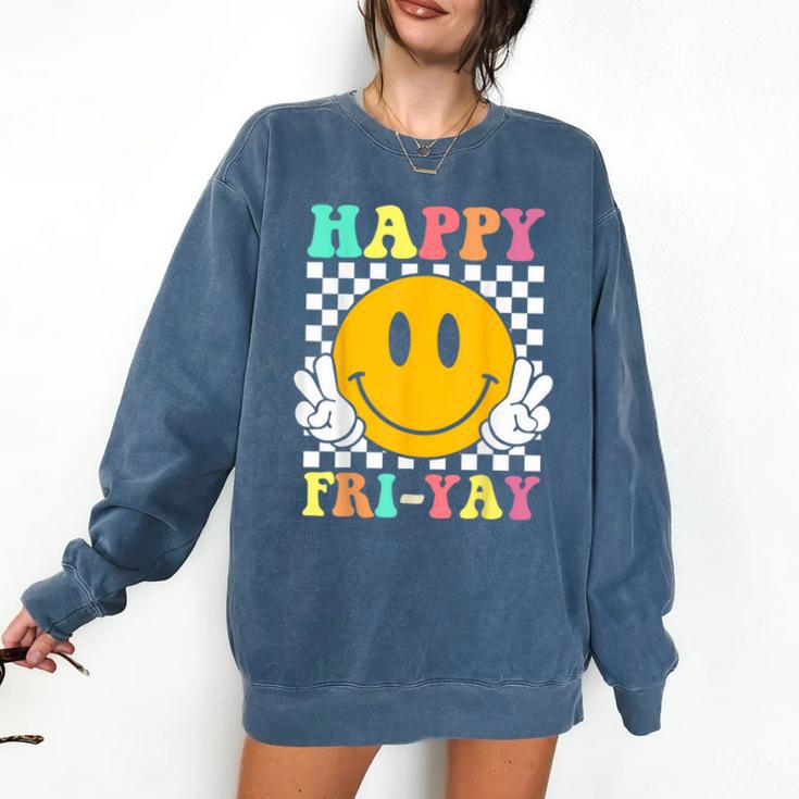 Happy Fri-Yay Teacher Friday Weekend School Comfort Colors Sweatshirt
