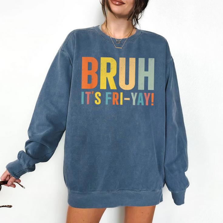 Happy Friyay Teacher Shirt Cute Teacher Fashion Bruh Fri-Yay Comfort Colors Sweatshirt