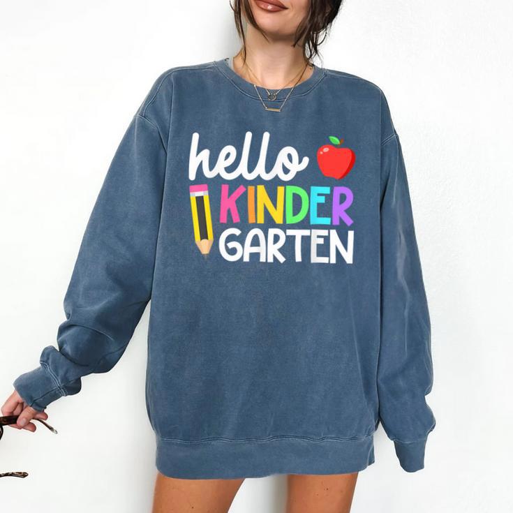 Hello Kindergarten Team Kinder Back To School Teacher Kids Comfort Colors Sweatshirt