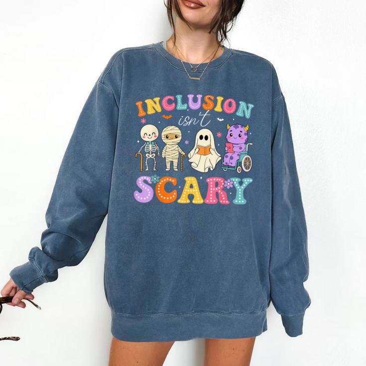 Inclusion Isn't Scary Ghost Halloween SLP Sped Teacher Comfort Colors Sweatshirt