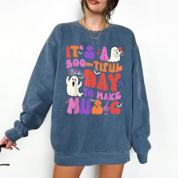 It's a Bootiful Day To Make Music Halloween Music Teacher Comfort Colors Sweatshirt