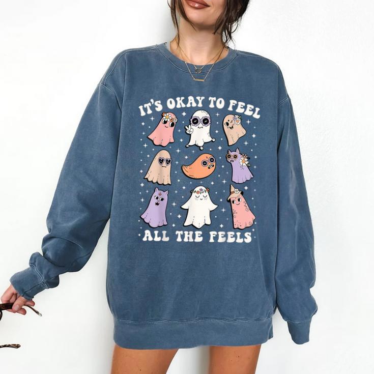 It’s Okay To Feel All The Feels Special Ed Teacher Halloween Comfort Colors Sweatshirt