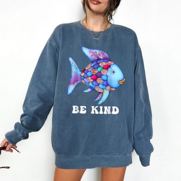 Be Kind Rainbow Fish Teacher Life Teaching Back To School Comfort Colors Sweatshirt