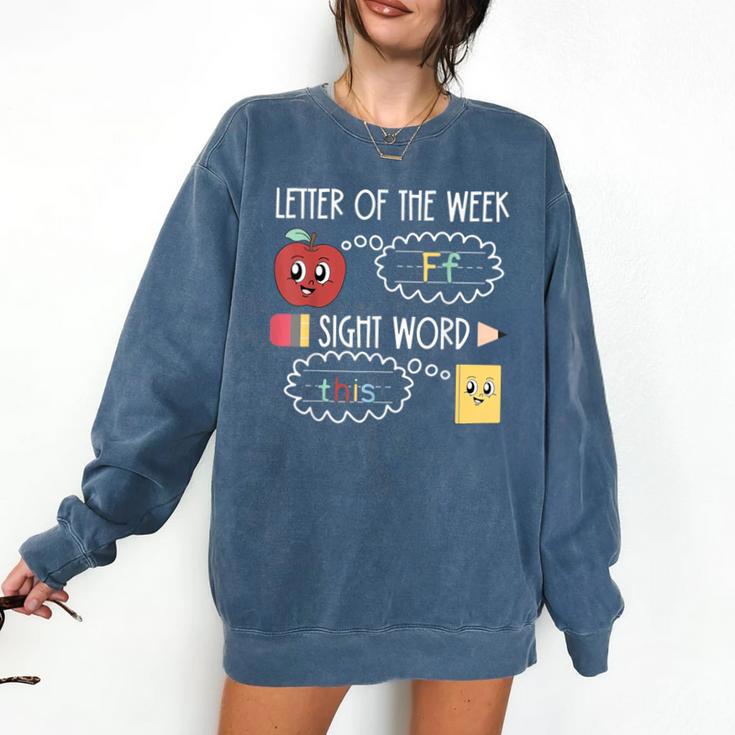 Letter Of The Week Ff Sight Word Teacher Squad Comfort Colors Sweatshirt