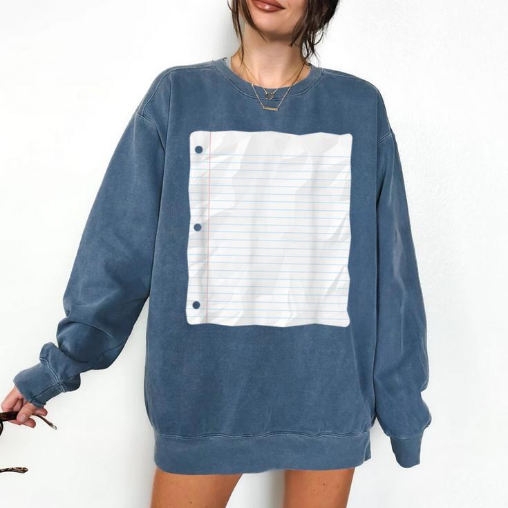 Lined Paper Notebook Halloween Costume For Students Teachers For Men Women Kids Comfort Colors Sweatshirt