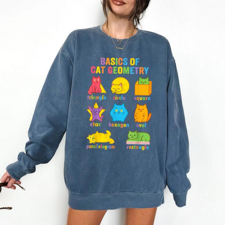 Math Cat Geometry Back To School Mathematics Teacher Comfort Colors Sweatshirt